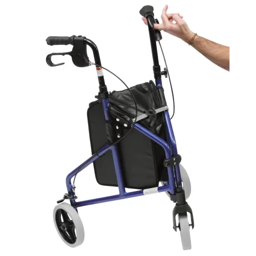 Aluminium Tri-walker with Bag, Basket and Tray