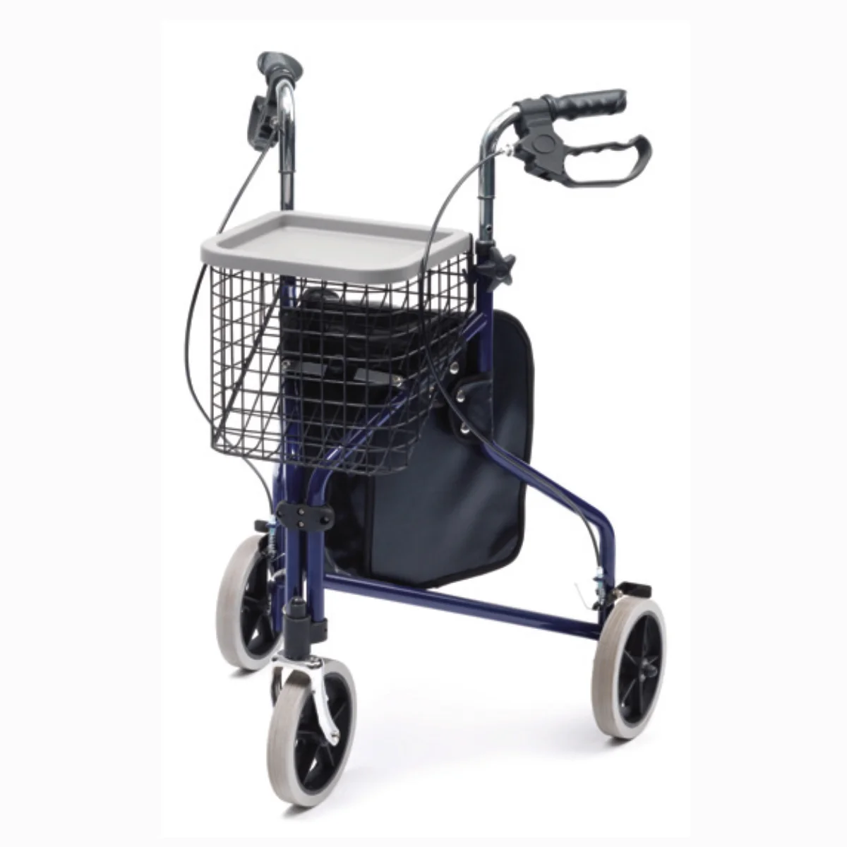 Steel Tri-walker with Bag, Basket and Tray - Image 2