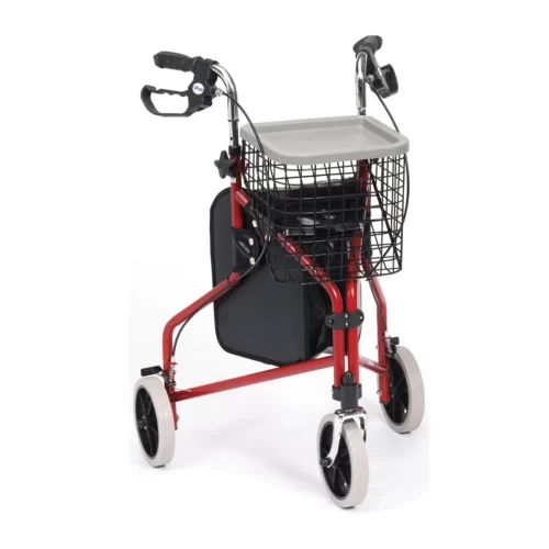 Steel Tri-walker with Bag, Basket and Tray