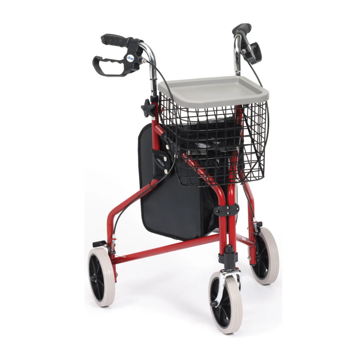 Steel Tri-walker with Bag, Basket and Tray