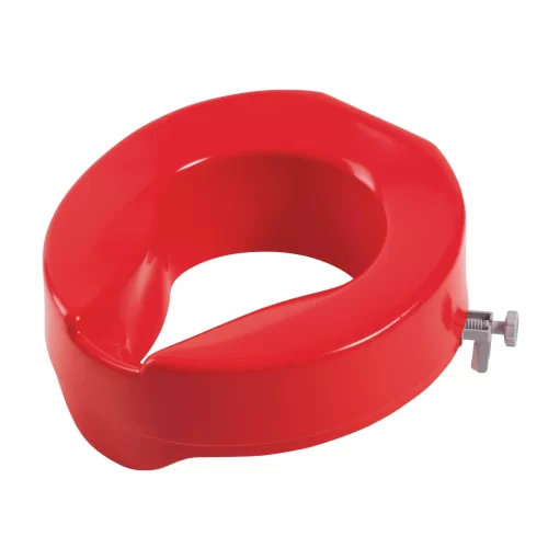 Red Dementia friendly 4" Raised Toilet Seat